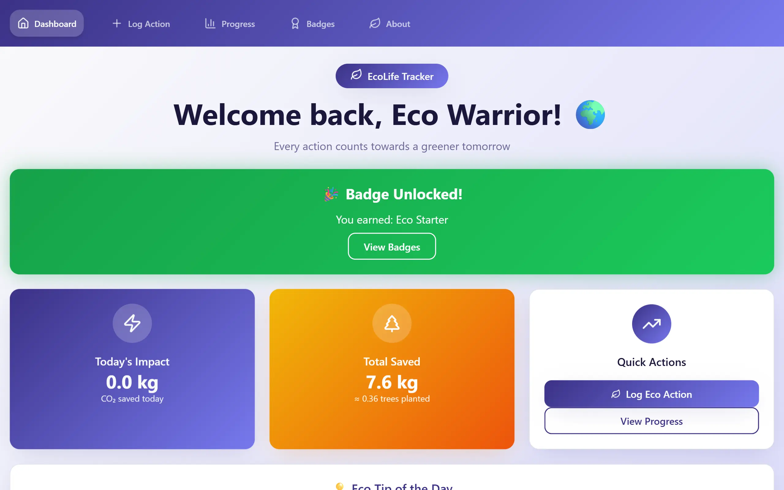EcoLife Tracker project